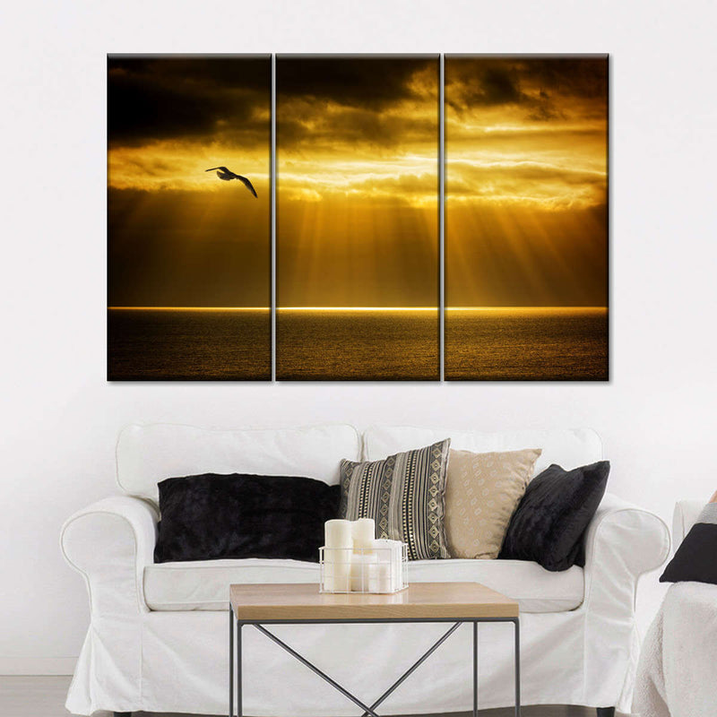 Golden Ocean Sky Wall Art