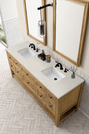 James Martin Breckenridge 72" Double Bathroom Vanity, Light Natural Oak