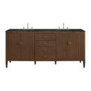 James Martin Myrrin 72" Double Bathroom Vanity, Mid-Century Walnut