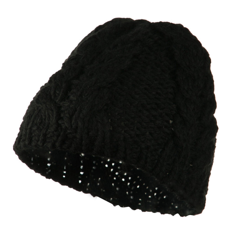Thick Cable Knit Beanie Cap