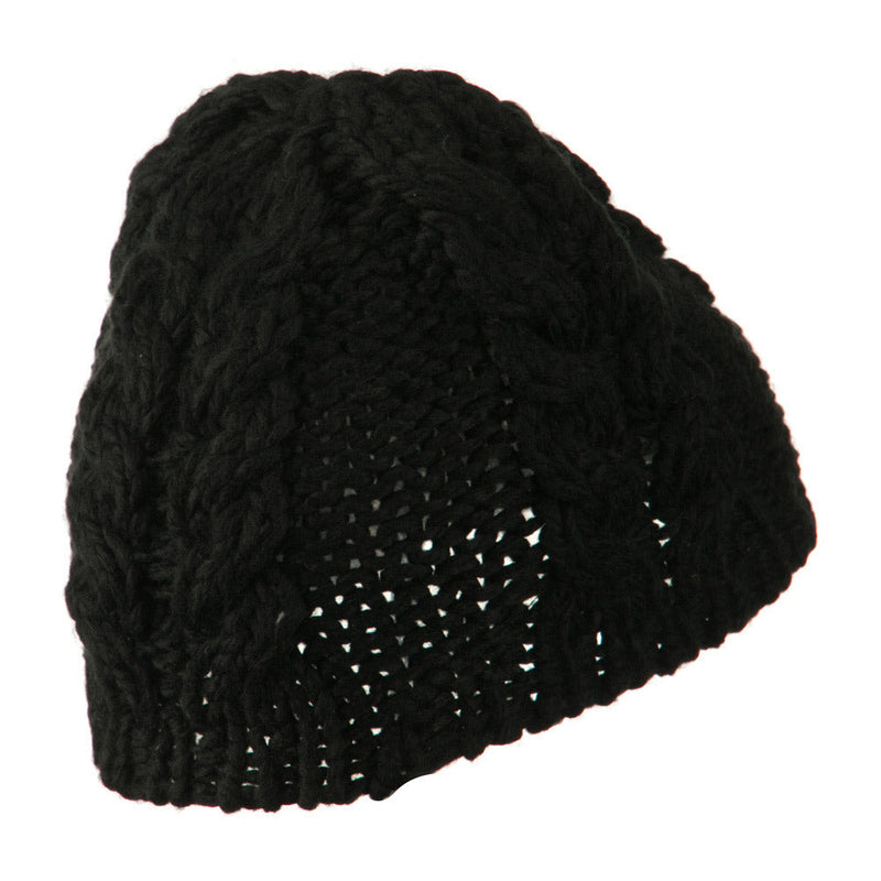 Thick Cable Knit Beanie Cap