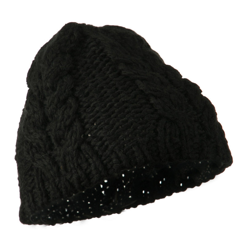 Thick Cable Knit Beanie Cap