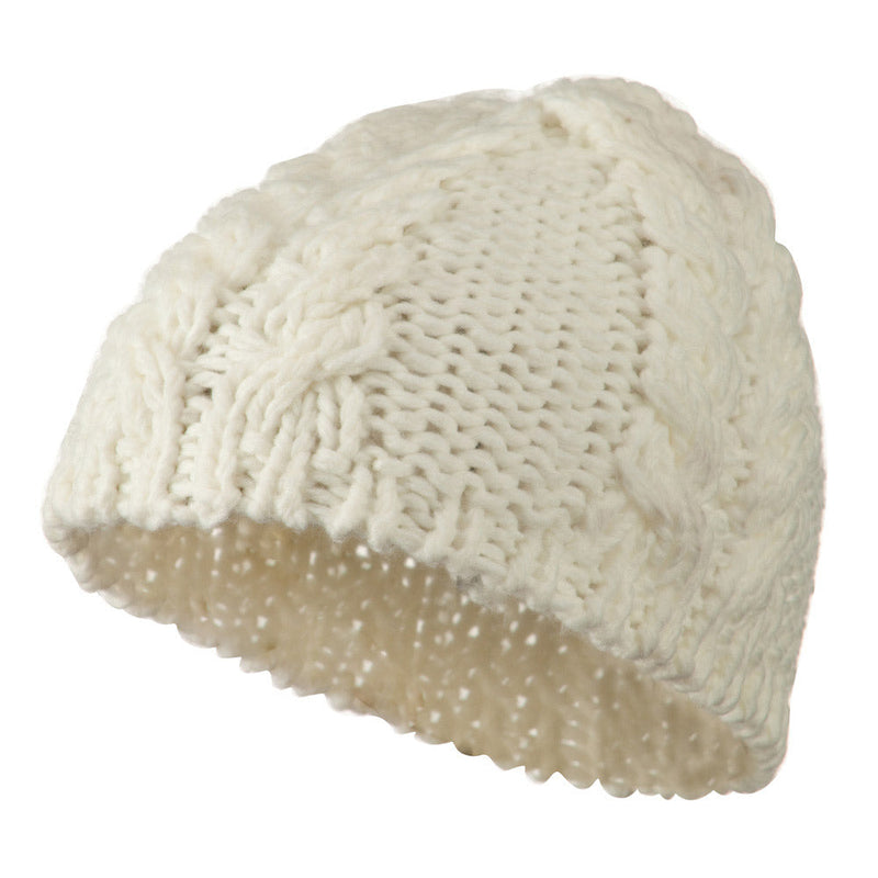 Thick Cable Knit Beanie Cap
