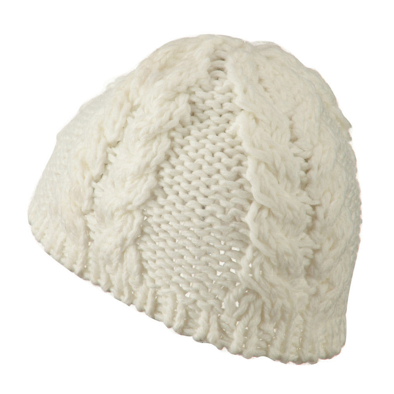 Thick Cable Knit Beanie Cap