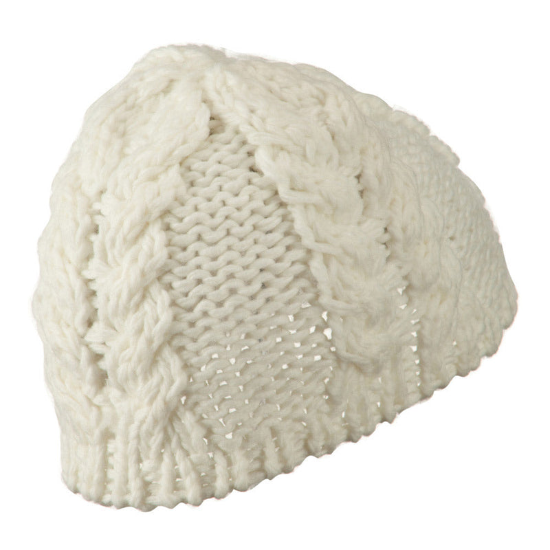 Thick Cable Knit Beanie Cap