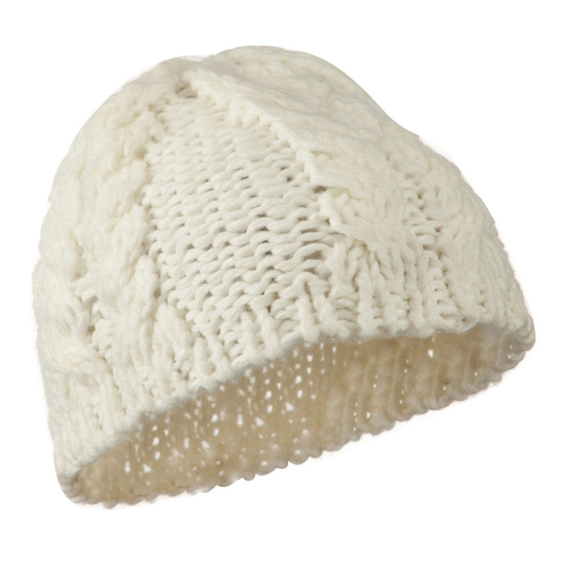 Thick Cable Knit Beanie Cap
