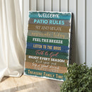 Patio Rules Sign