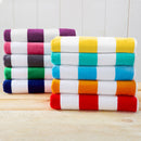 Cotton Velour Cabana Stripe Beach Towel - Novia Collection by Great Bay Home