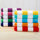 Cotton Velour Cabana Stripe Beach Towel - Novia Collection by Great Bay Home