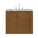 James Martin Laurent 30" Dual Mount Single Bathroom Vanity, Honey Oak