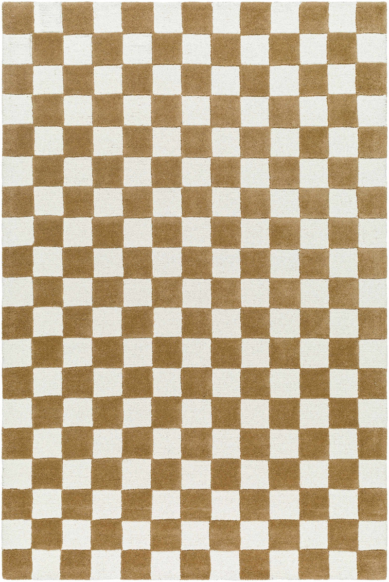 Timin Camel Checkered Area Rug
