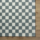 Timin Blue Gray Checkered Area Rug