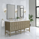 James Martin Emmeline 72" Double Bathroom Vanity, Pebble Oak