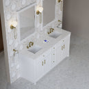 James Martin Bellshire 72" Double Bathroom Vanity, Bright White