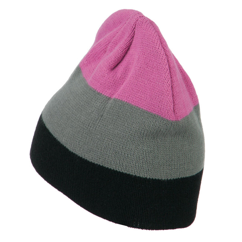 Three Colors Striped Knitted Beanie