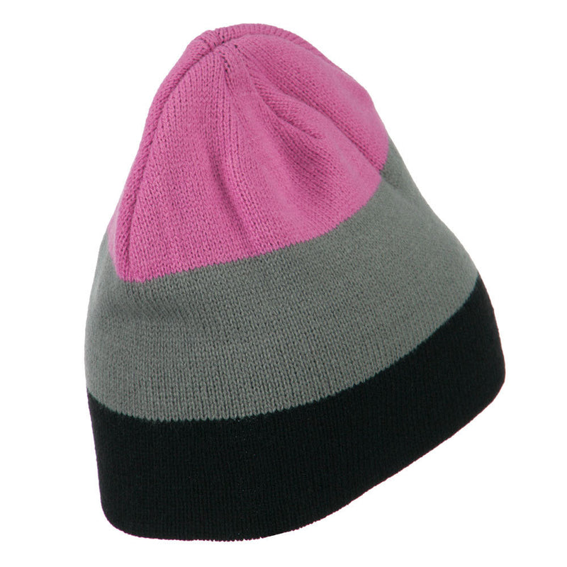 Three Colors Striped Knitted Beanie
