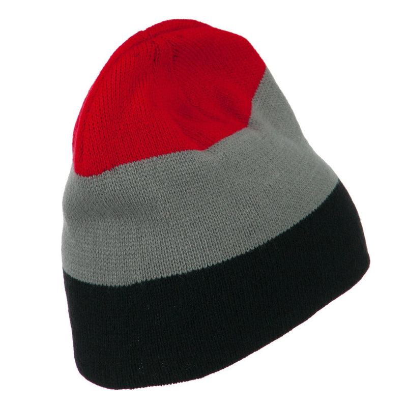 Three Colors Striped Knitted Beanie