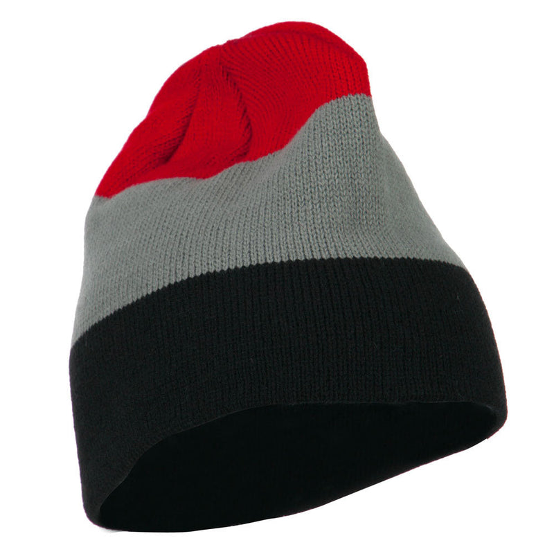 Three Colors Striped Knitted Beanie