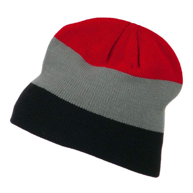 Three Colors Striped Knitted Beanie