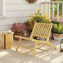 Teak Wood Outdoor Reclining Chair with Comfortable Backrest by LJGDeals