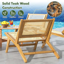 Teak Wooden Chair with Handwoven Rattan Seat and Backrest by LJGDeals