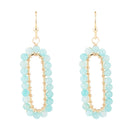 Teal Agate Endless Loop Earrings