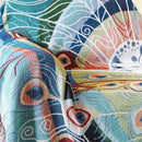 GobekUsa Knit Sofa Blanket Cover - Butterfly and Peacock Design for Single and Double Sofas.