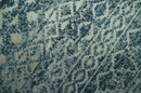 Teal and Ivory 5.6x8.6 Southwestern Tribal Trellis Recycled Art Silk Area Rug
