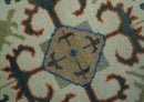 Teal and Ivory 8x10 Hand Knotted Traditional Mamluk Design wool Rug