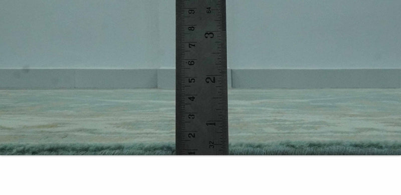 Teal and Ivory Hand Knotted Traditional Oriental Oushak 6x9 wool rug