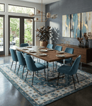 Teal and Silver Traditional Heriz Floral Hand Knotted Wool Area Rug