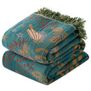 GobekUsa Birds Jacquard Cotton Gauze Sofa Cover - Non-Slip Blanket for All Seasons