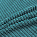 Teal blue quilted chair cover stretch elastic dining room protector by Decorbites