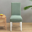 Teal blue quilted chair cover stretch elastic dining room protector by Decorbites