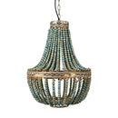 GobekUsa Blue Wood Beads Ceiling Chandelier Pendant Lamps