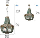 GobekUsa Blue Wood Beads Ceiling Chandelier Pendant Lamps