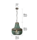 GobekUsa Blue Wood Beads Ceiling Chandelier Pendant Lamps