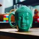 GobekUsa Buddha Sculpture Ceramic Coffee Cup with Covered Handle - Character Portrait Mug