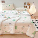 GobekUsa Cool Summer Blanket Set with Latex Bed Mat - Lightweight Breathable Comforter Bedding