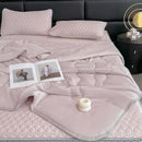 GobekUsa Cool Summer Blanket Set with Latex Bed Mat - Lightweight Breathable Comforter Bedding