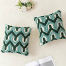 Teal & dark green boho tufted pillow covers living room decor by Decorbites