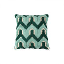 Teal & dark green geometric embroidery tassel cushion case living room by Decorbites