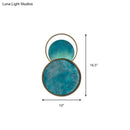 GobekUsa Blue Glass LED Sconce Light 16.5" Height - Warm/White Lighting for Decor