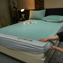 GobekUsa Antibacterial Ice Silky Soft Fitted Sheet Set, Striped Geometric Pattern, Breathable Mattress Cover