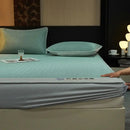 GobekUsa Antibacterial Ice Silky Soft Fitted Sheet Set, Striped Geometric Pattern, Breathable Mattress Cover