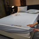 GobekUsa Antibacterial Ice Silky Soft Fitted Sheet Set, Striped Geometric Pattern, Breathable Mattress Cover