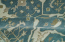 Teal, Ivory and Olive 6x9 Hand Knotted Oriental Oushak wool area rug by The Rug Decor
