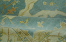 Teal, Olive and Beige Hand Knotted 8x10 Traditional Oriental Oushak wool area rug by The Rug Decor