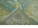 Teal, Olive and Beige Hand Knotted 8x10 Traditional Oriental Oushak wool area rug by The Rug Decor