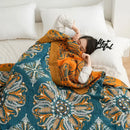 GobekUsa Geometric Cotton Gauze Summer Blanket – Stylish Home Textile for Adults